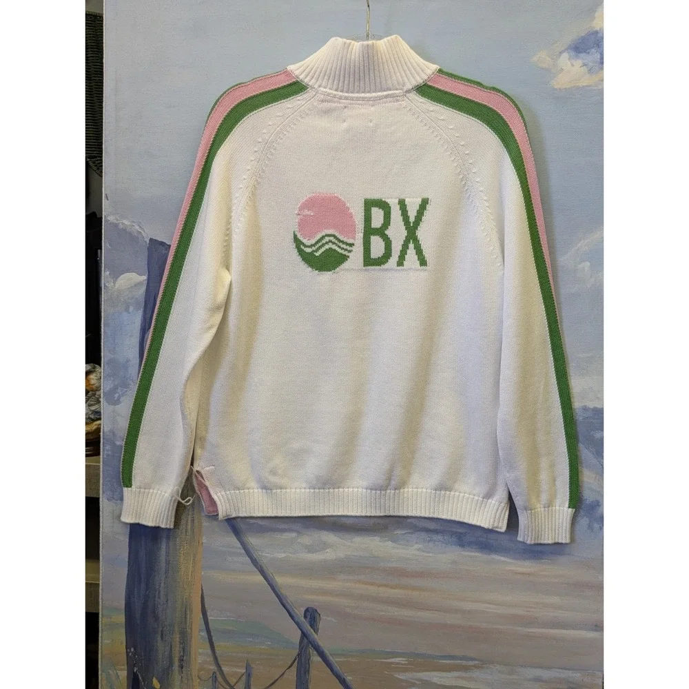 NEW! Pink Pineapple OBX Knit Half Zip Pullover SZ M